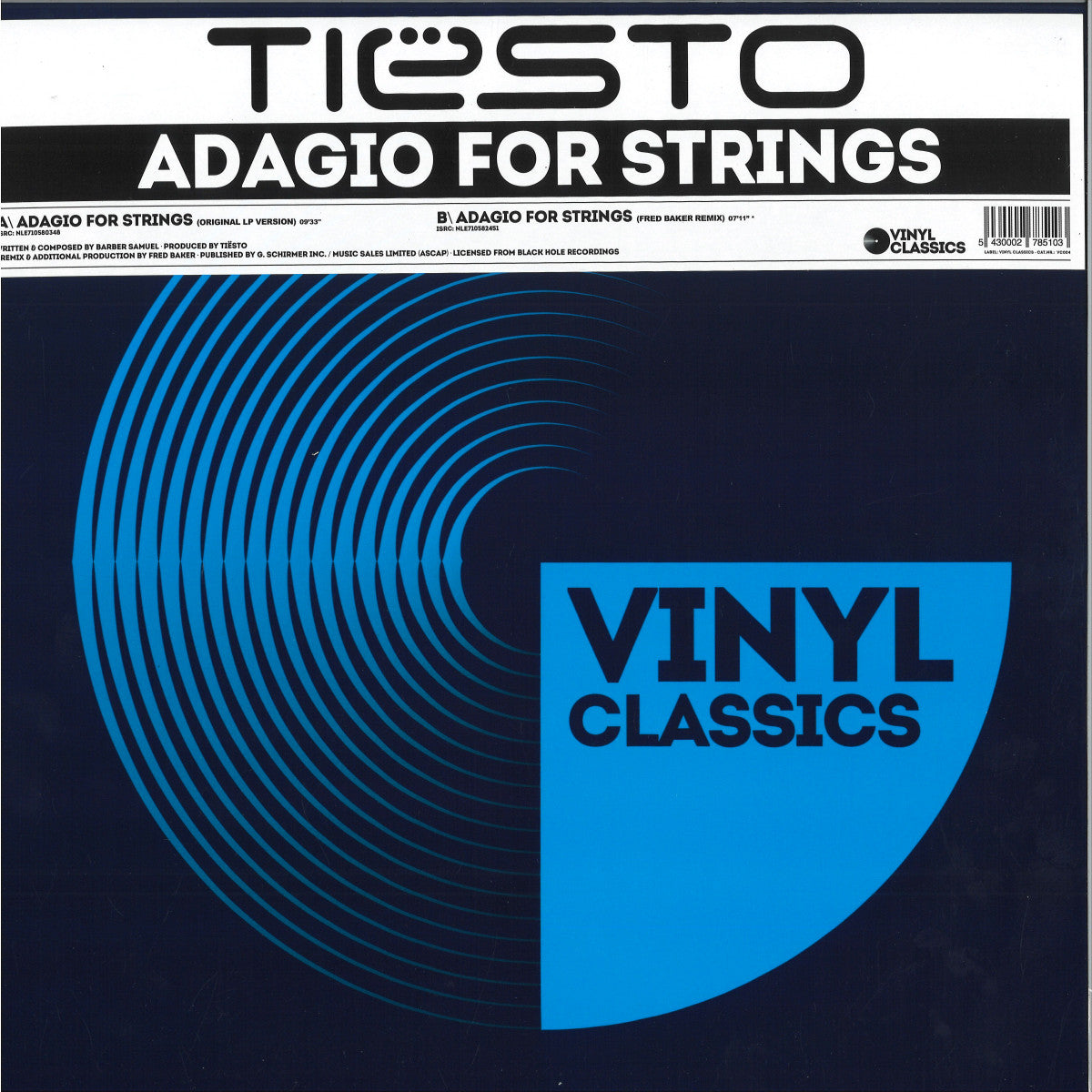 TIËSTO - Adagio for Strings [Vinyl Classics]