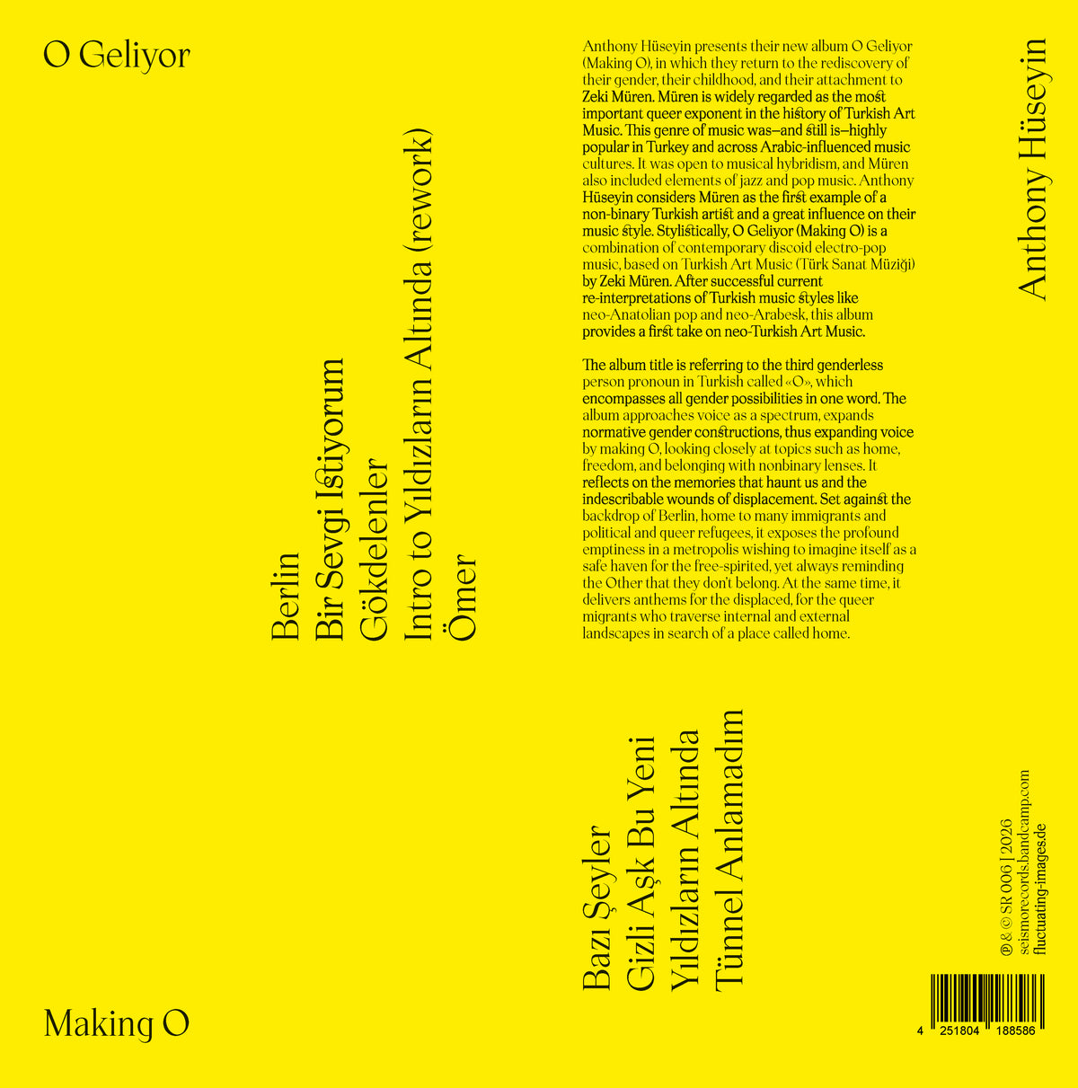 Anthony Hüseyin O Geliyor - Making O LP [Seismographic Recordings]