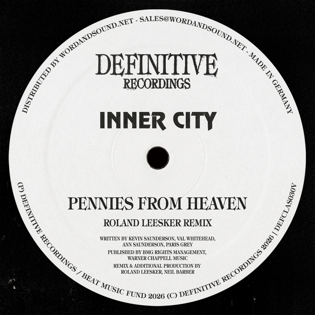 Inner City, Kevin Saunderson - Pennies From Heaven (Incl. Roland Leesker Remix) [Definitive Recordings]