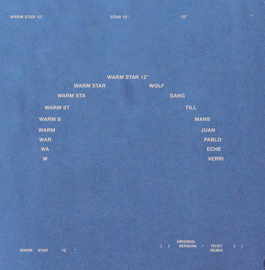 Wolfgang Tillmans & Juan Pablo Echeverri - Warm Star 12" (Incl. TR/ST Remixes) [Fragile]