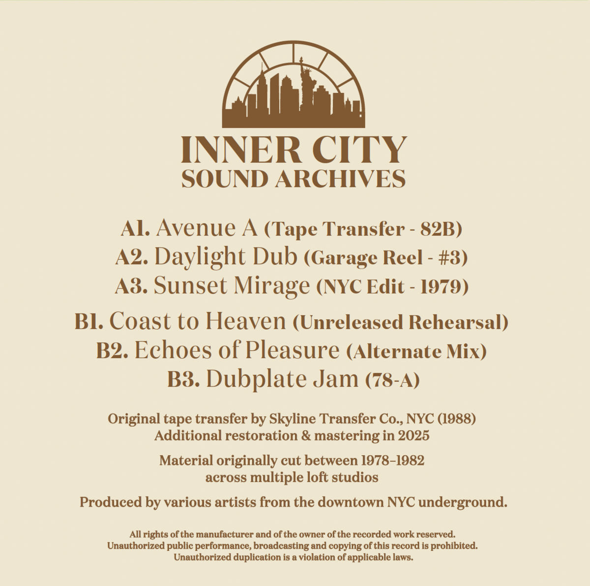 Inner City Sound Archives - Inner City Sound Archives 01 [Deep Cuts]