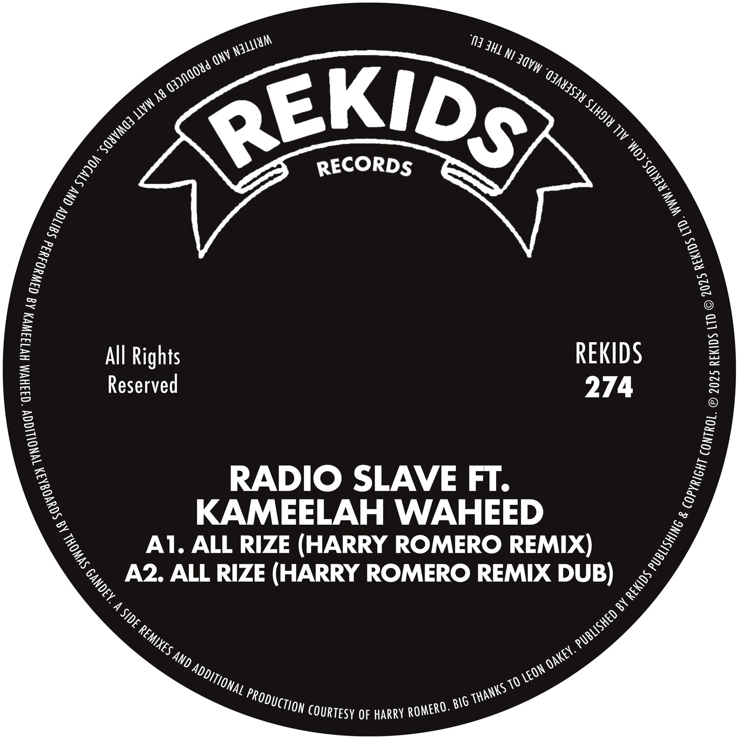 Radio Slave ft. Kameelah Waheed - All Rize (Remixes) [Rekids]