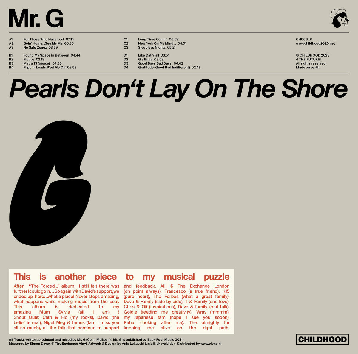 Mr. G - Pearls Don't' Lay On the Shore (2LP) [Childhood]