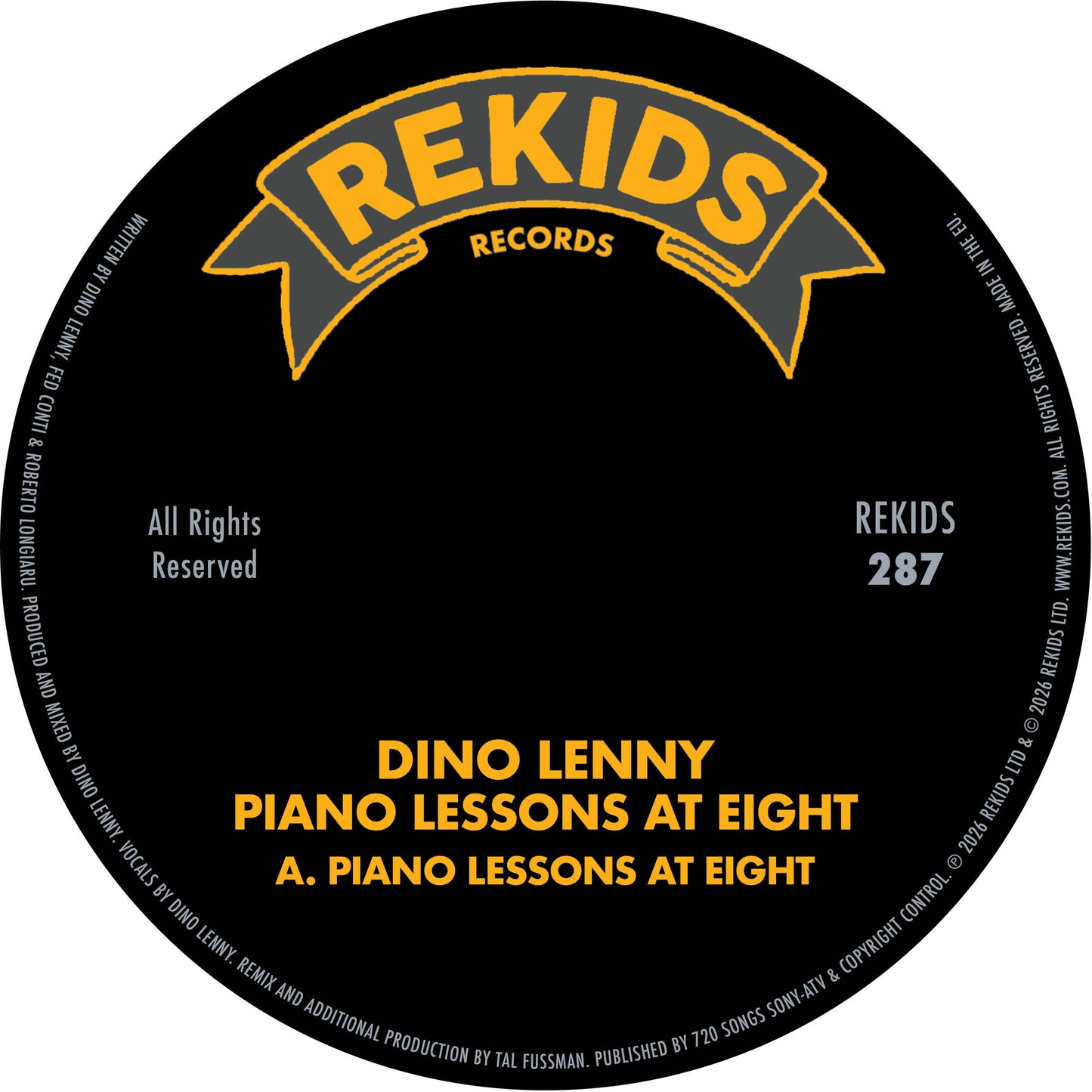 Dino Lenny - Piano Lessons At Eight (Incl. Tal Fussman Remix) [Rekids]