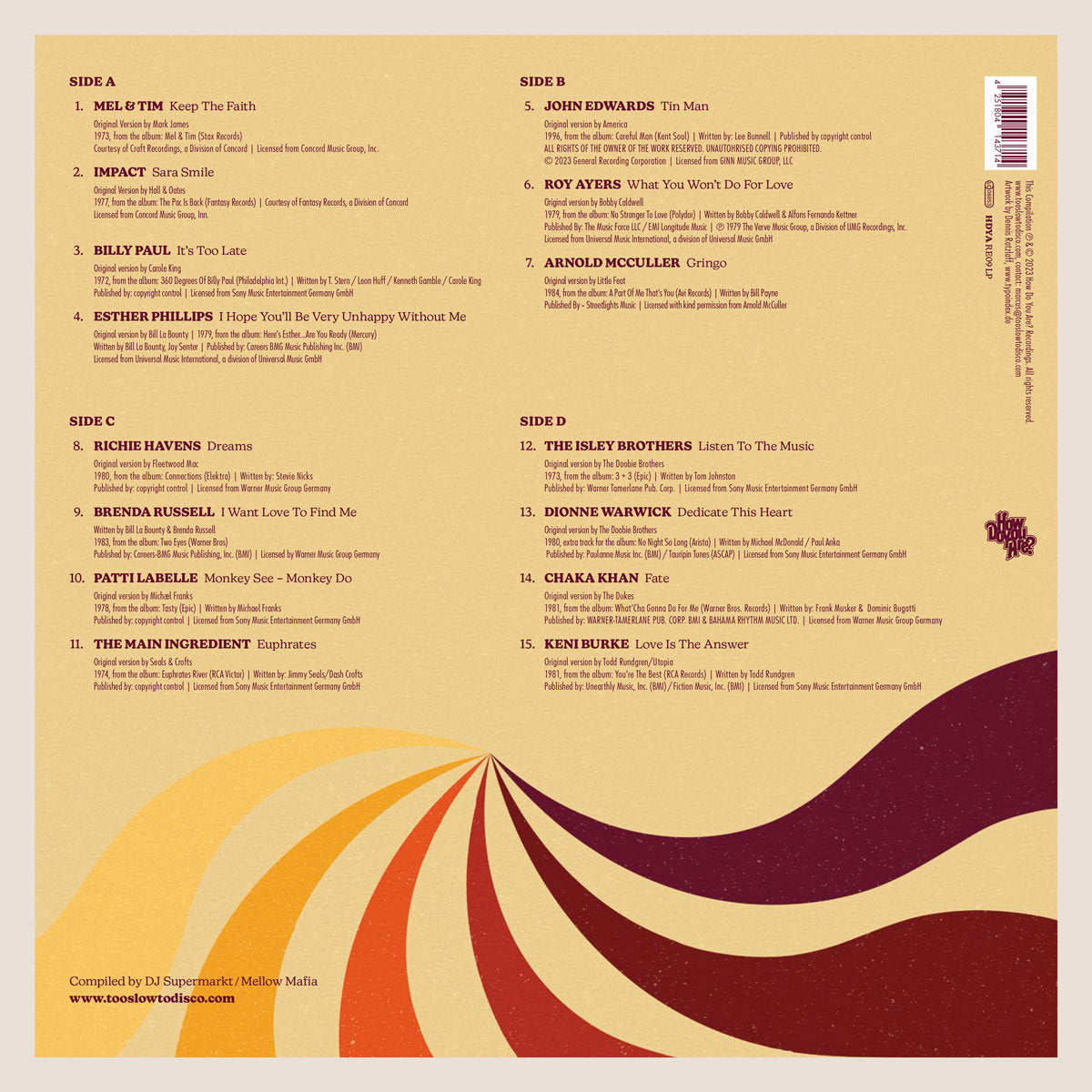 V/A - Yacht Soul - The Cover Versions 2 (2LP) [How Do You Are? / Too Slow To Disco]