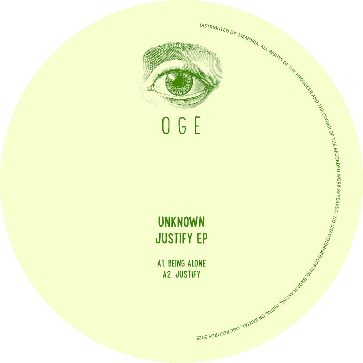 Unknown - Justify EP [Memoria Music Group]