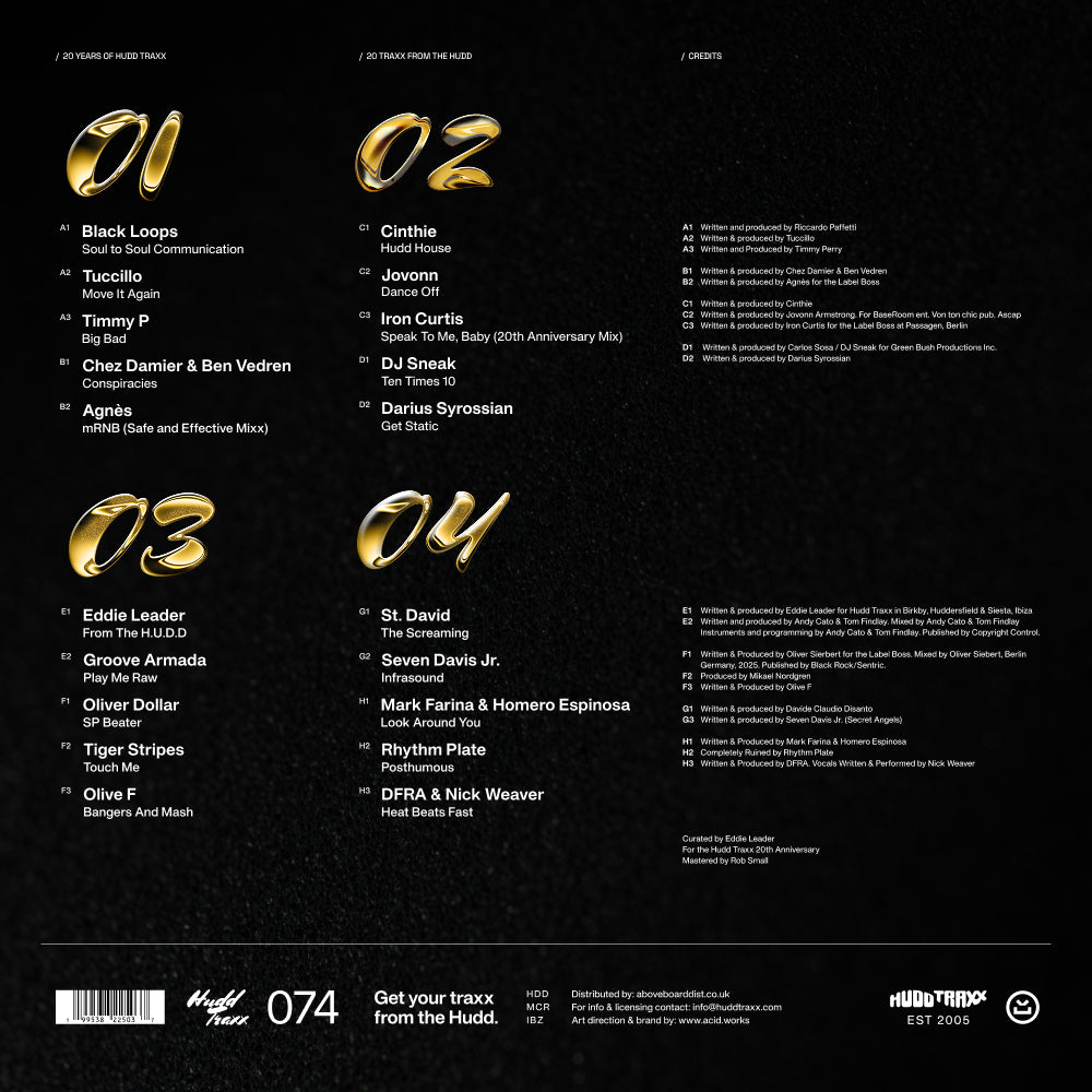 20 Years Of Hudd Traxx - 20 Traxx From The Hudd - Curated By Eddie Leader (4LP) [Hudd Traxx]