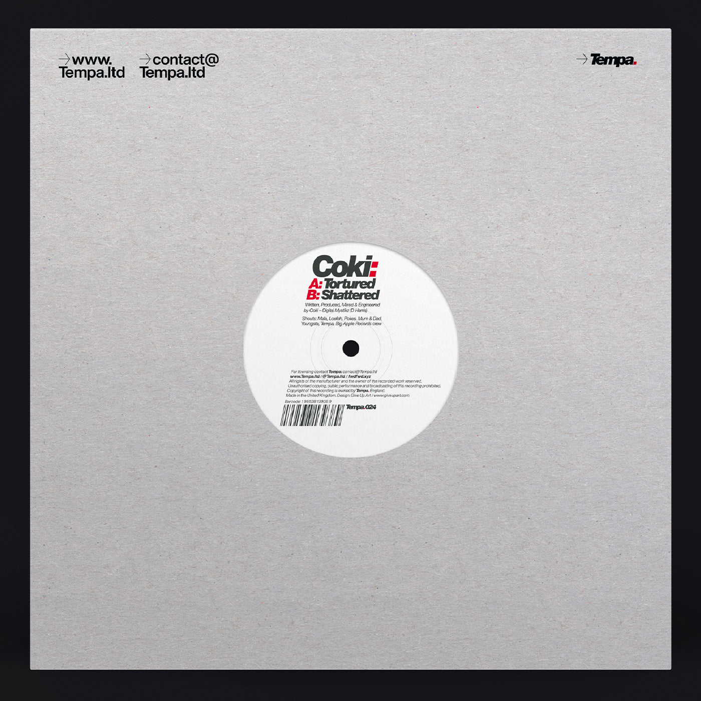 Coki - Tortured / Shattered [Tempa]