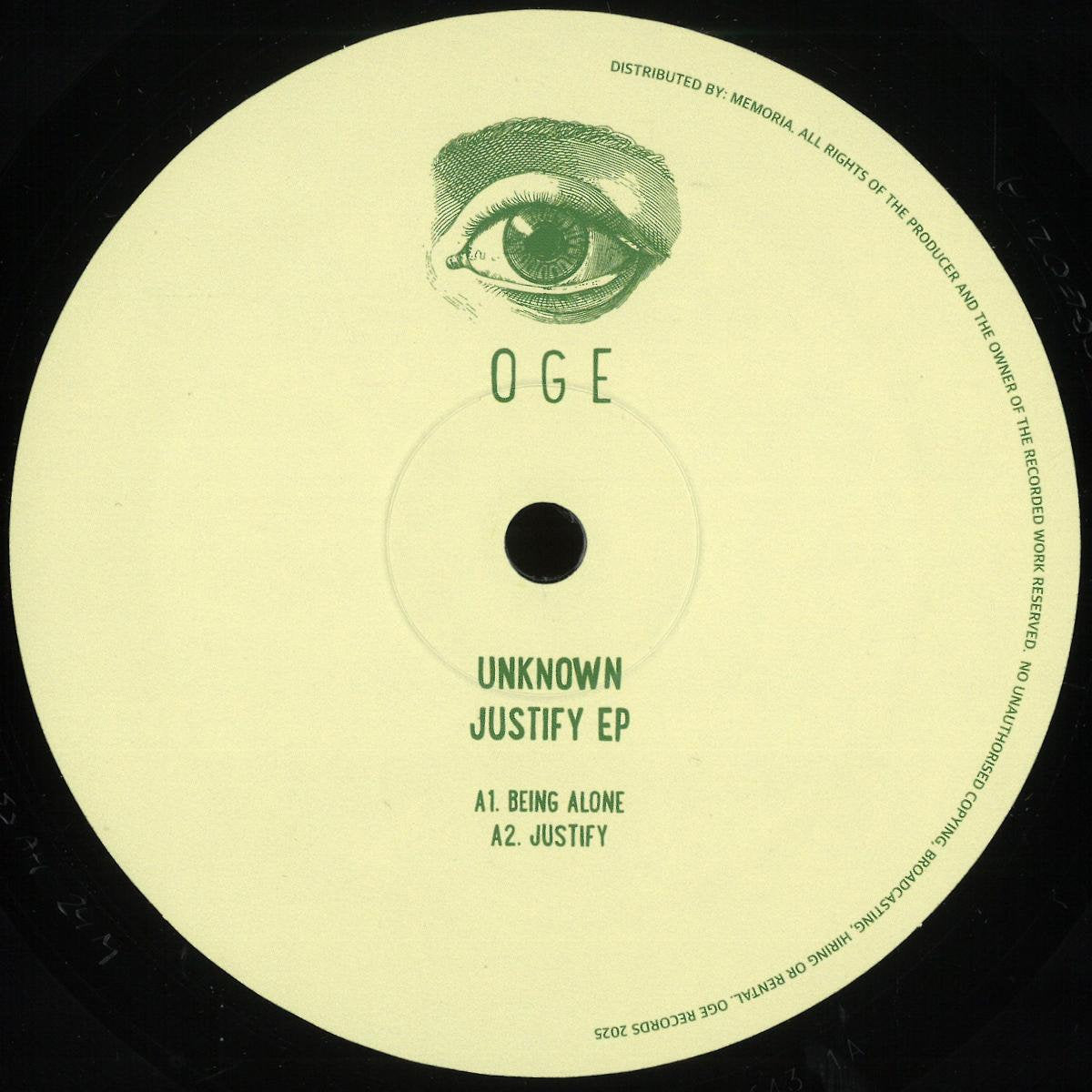 Unknown - Justify EP [Memoria Music Group]