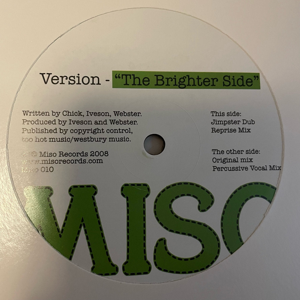 Version -  The Brighter Side (Incl. Jimpster Remix) [Miso]