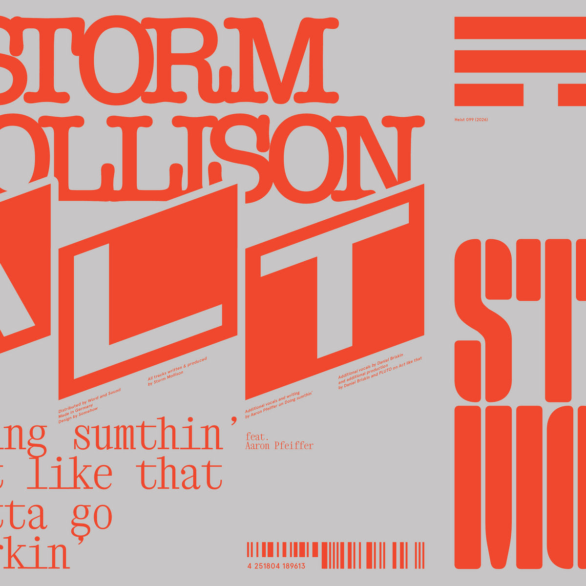 Storm Mollison - A.L.T. EP [Heist Recordings]