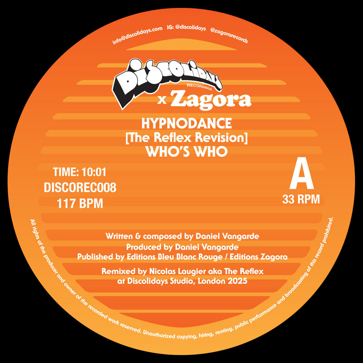 Who's Who / The Reflex - Hypnodance / Palace Palace (The Reflex Revisions) [Discolidays]
