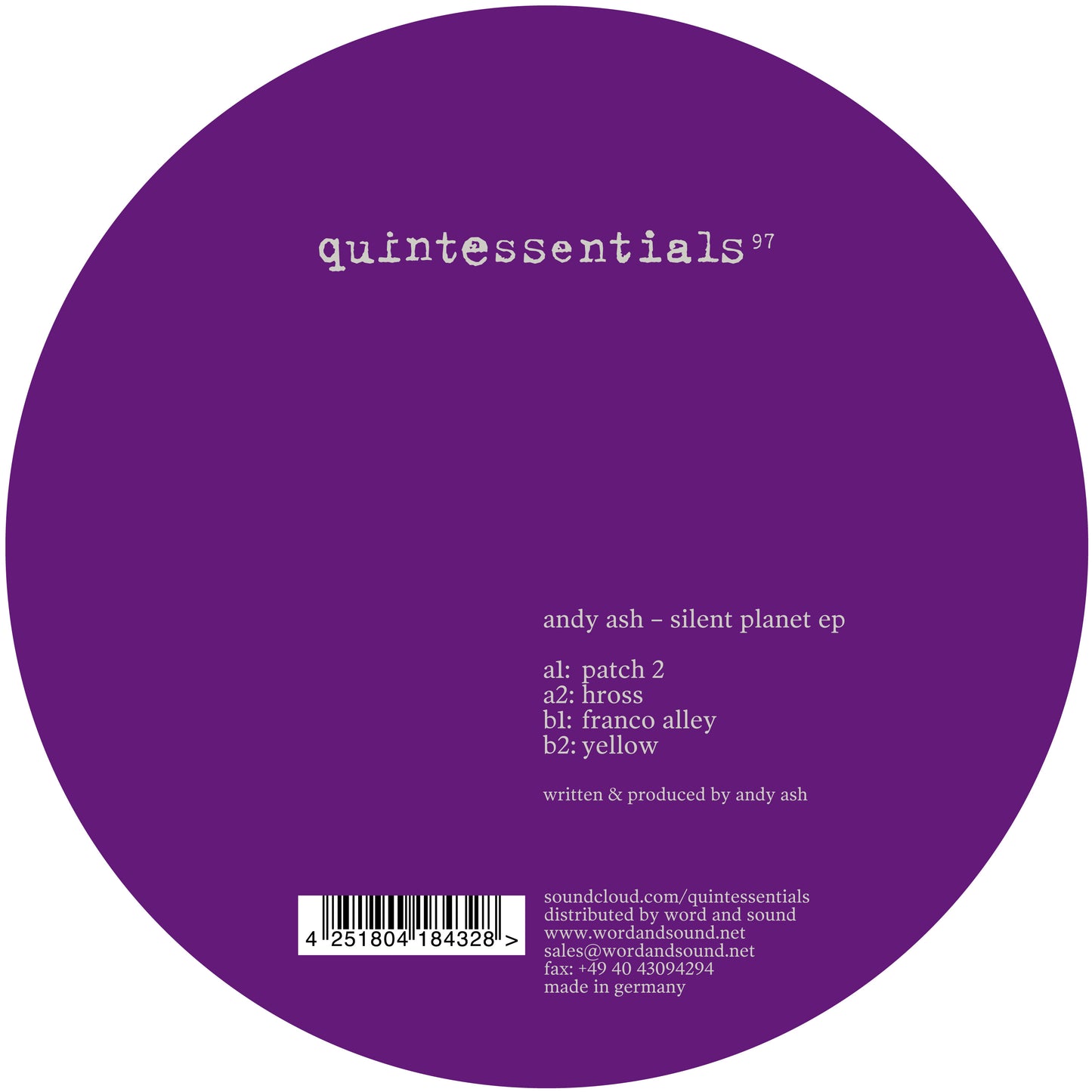 Andy Ash - Silent Planet EP [Quintessentials]