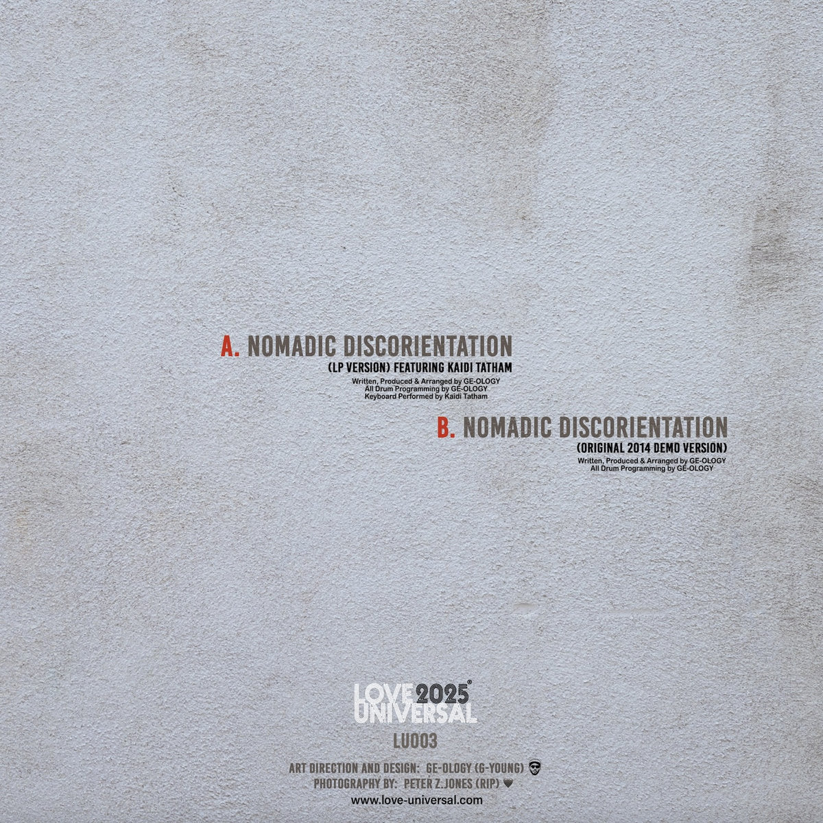 Ge-Ology feat. Kaidi Tatham - Nomadic Discorientation [Love Universal]