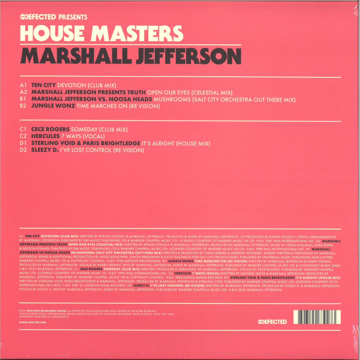 Defected presents House Masters - Marshall Jefferson (2LP) [Defected]