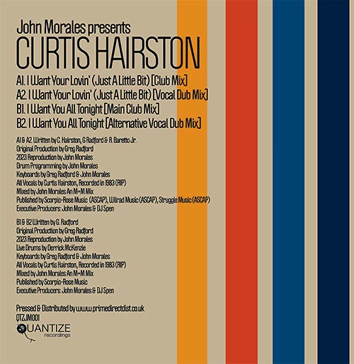 John Morales Presents Curtis Hairston - I Want Your Lovin' / I Want You All Tonight