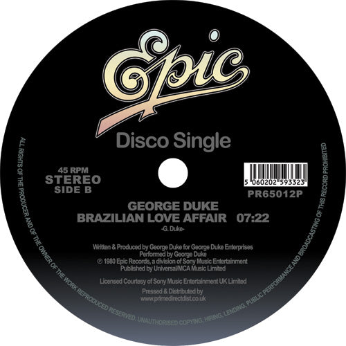 George Duke - I Want You For Myself (Tom Moulton Mix) / Brazilian Love Affair [Epic]