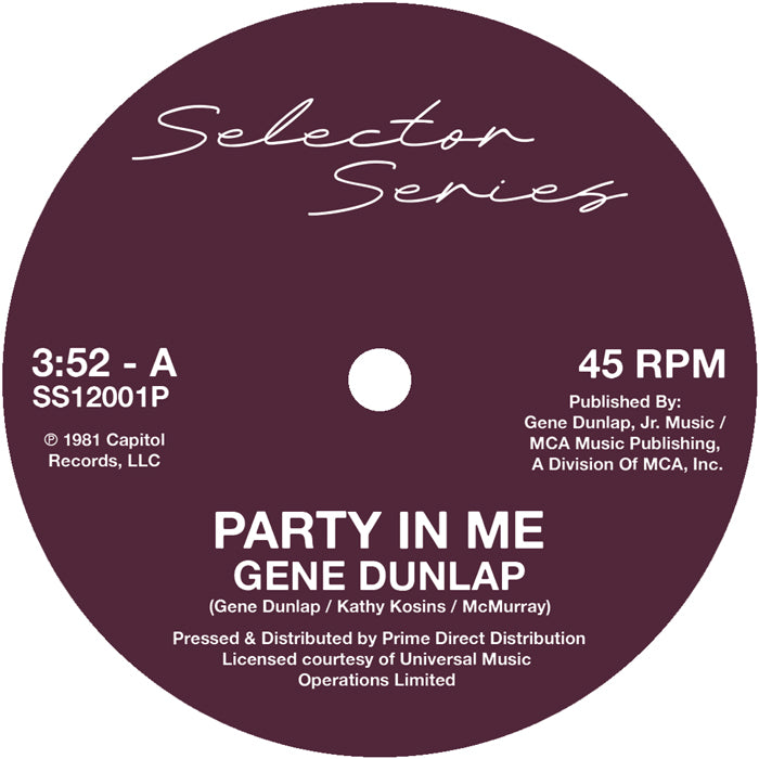 Gene Dunlap - Party In Me / Take My Love [Selector Series]