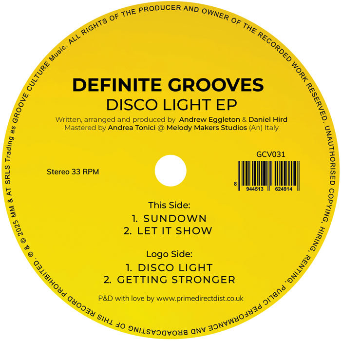 Definite Grooves - Disco Light EP [Groove Culture]