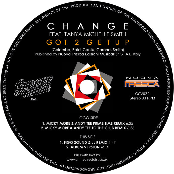 Change Feat. Tanya Michelle Smith - Got 2 Get Up (Incl. Micky More & Andy Tee Remixes) [Groove Culture]