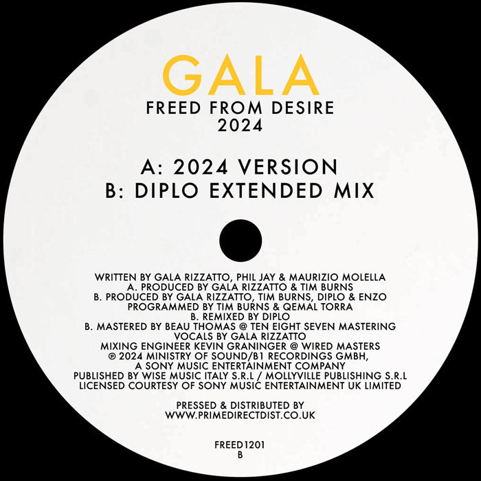 Gala - Freed From Desire - 2024 (Incl. Diplo Remix) [Ministry Of Sound]