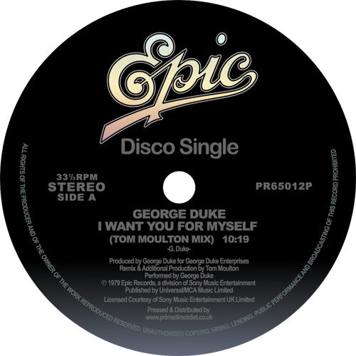 George Duke - I Want You For Myself (Tom Moulton Mix) / Brazilian Love Affair [Epic]